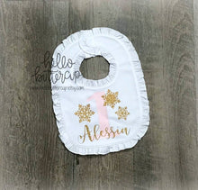 Personalized Gold Snowflake 1 Bib