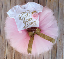 Gold "Best Year Ever" Tutu Outfit, Birthday Set