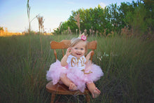 Gold First Birthday Fabric Accent Tutu Outfit, Pink & Gold