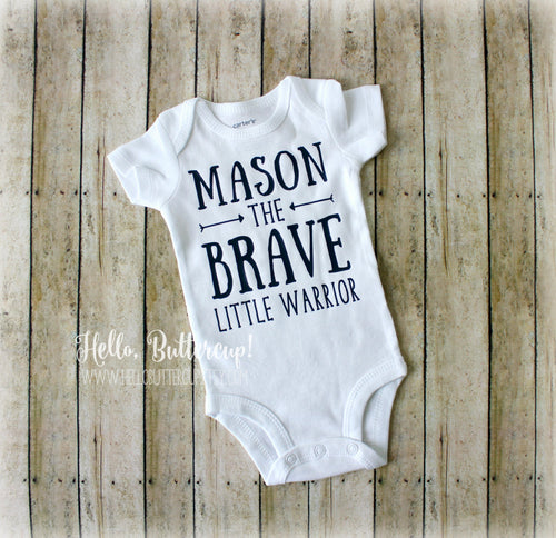 Personalized Brave Little Warrior bodysuit