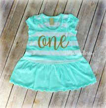 Striped ONE Birthday dress