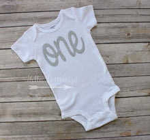 Silver Glitter ONE Bodysuit