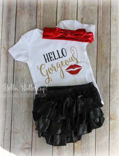 Hello Gorgeous Bodysuit & Ruffled Bloomers