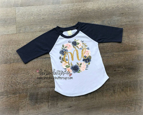 Navy Wreath ONE  shirt