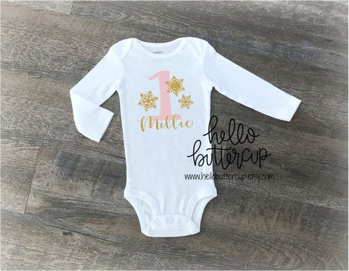 1 Snowflake Personalized Bodysuit