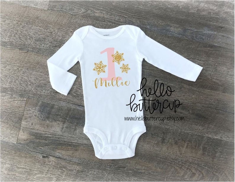 1 Snowflake Personalized Bodysuit