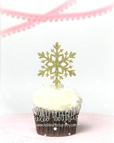 Snowflake Glitter Cupcake Toppers