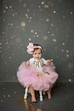 Gold glitter ONE tutu birthday outfit
